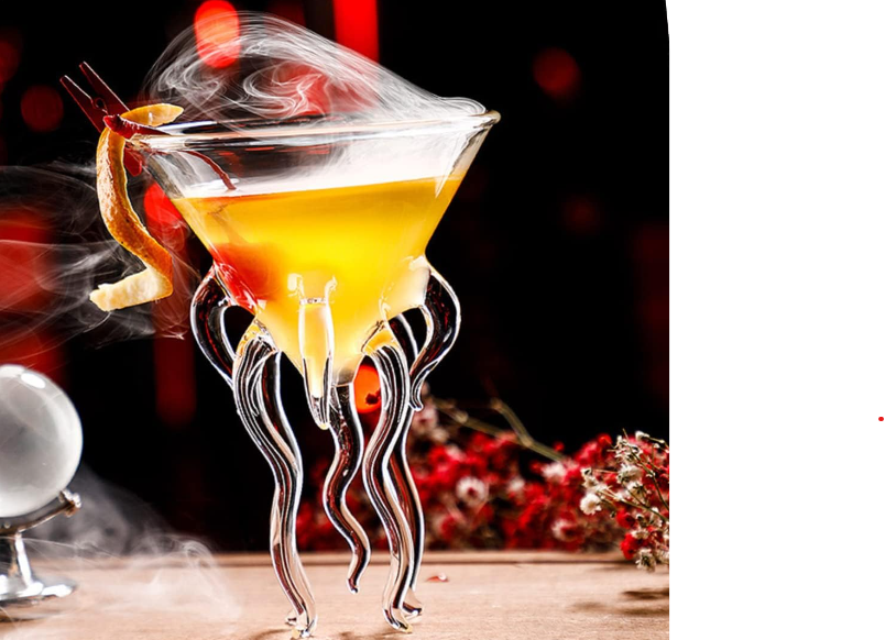 Verre à Cocktail Tentaculaire en Cristal